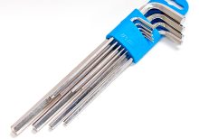 Set of Long Type Hexagon Wrenches on Plastic Clip – 1.5, 2, 2.5, 3, 4, 5, 6, 8, 10 mm